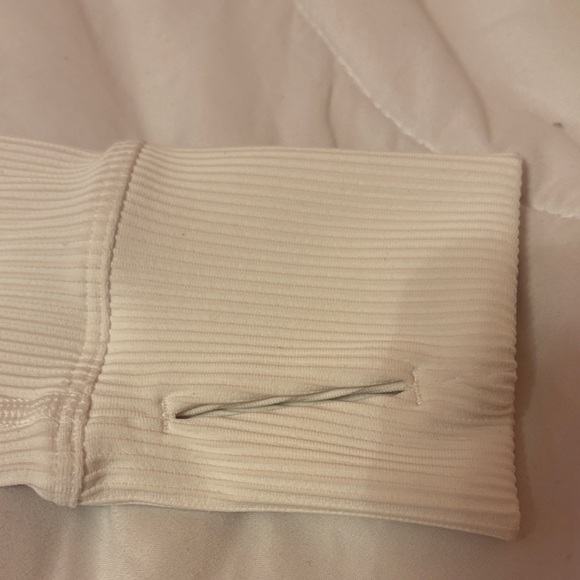 Athleta Women's Cream Ribbed Bomber Jacket - Picture 5 of 11